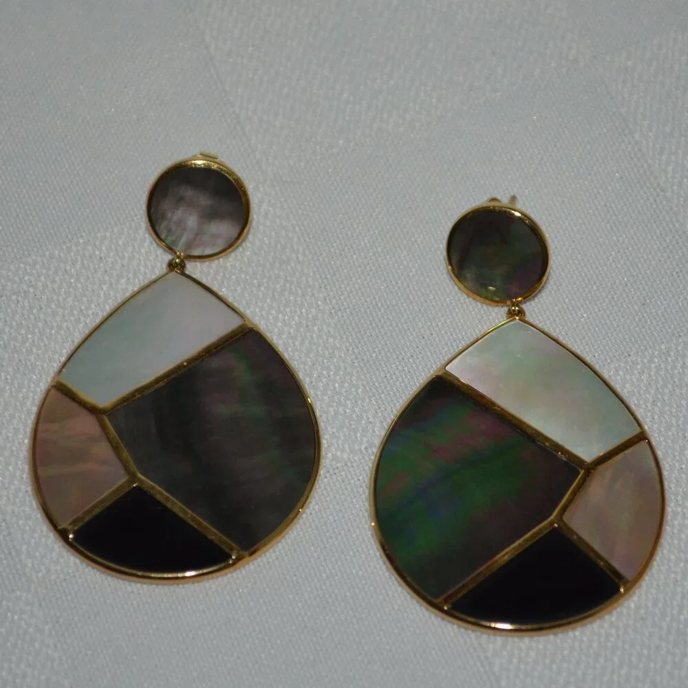 $998 IPPOLITA Polished Rock Candy 18k Multi-Stone Mosaic Snowman Drop Earrings